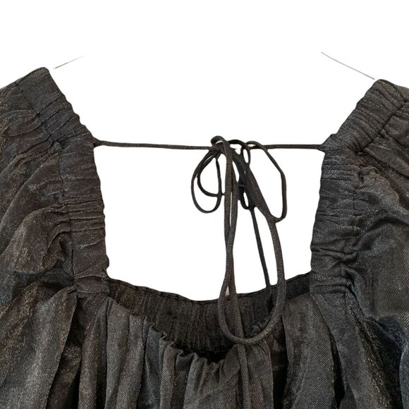 Free People Mini Party Dress Medium Shiny Charcoal - Picture 7 of 7